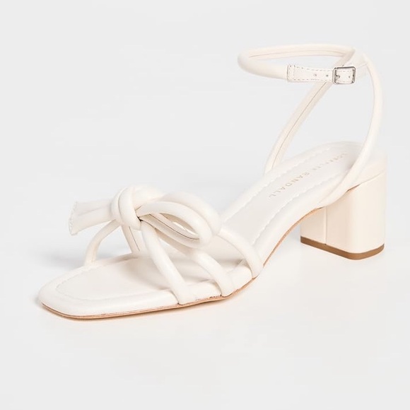 Loeffler Randall Shoes - Loeffler Randall Mikel Cream Leather Bow Sandals - Size 6, White
